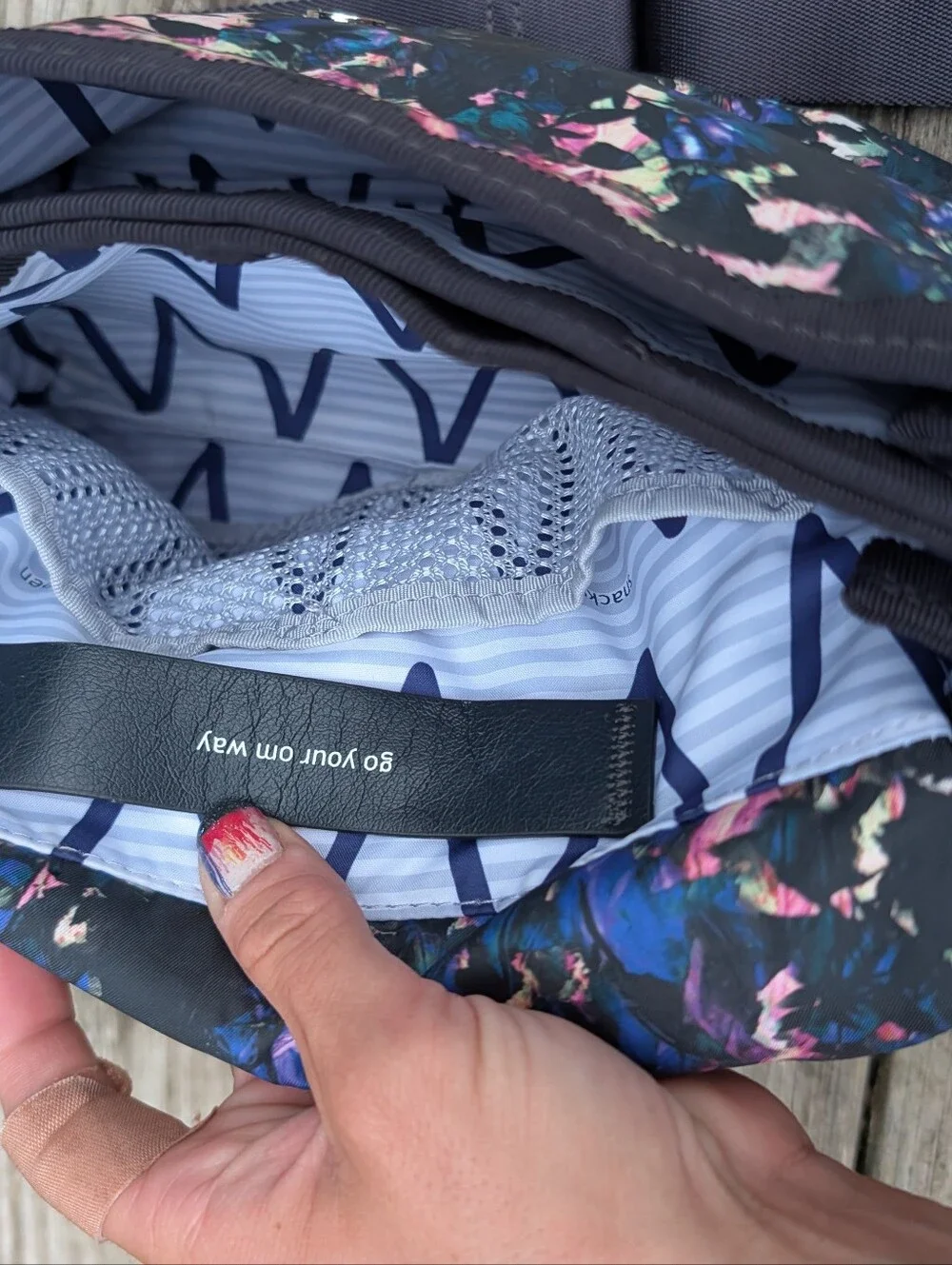 Lululemon Athletica Party Om Floral Black & MultiPrint Convertible Crossbody Bag